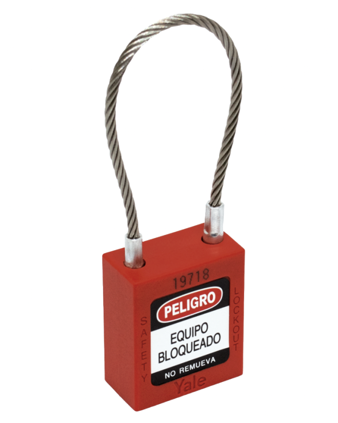 Candado de Guaya de Acero Rojo - Imagen 1