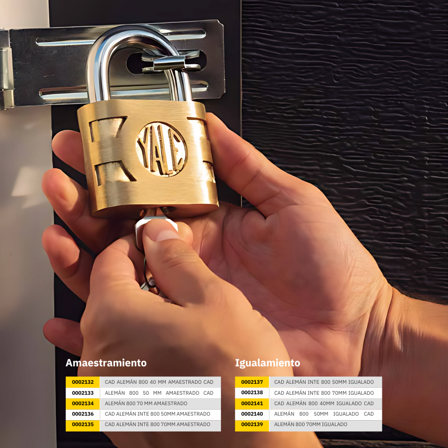 SERVICIO DE AMAESTRAMIENTO E IGUALAMIENTO CANDADO SERIE 800 TIPO ALEMÁN