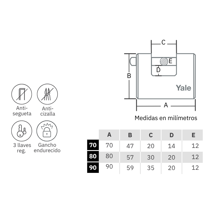 CANDADO SERIE CORTINA 162-163