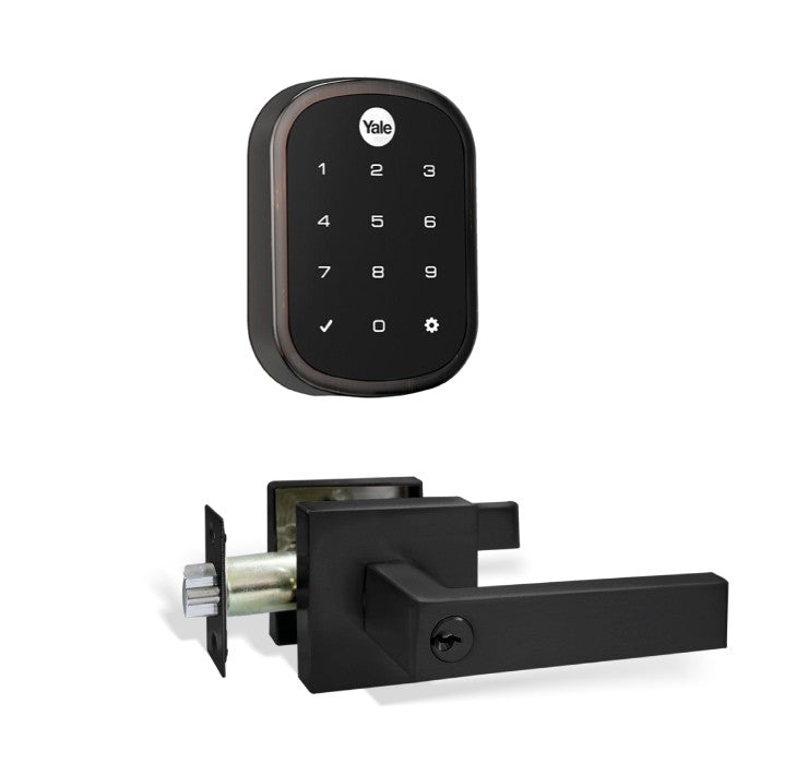 Cerrojo Digital YRD256 Negro + Manija Bari Negra - Imagen 1