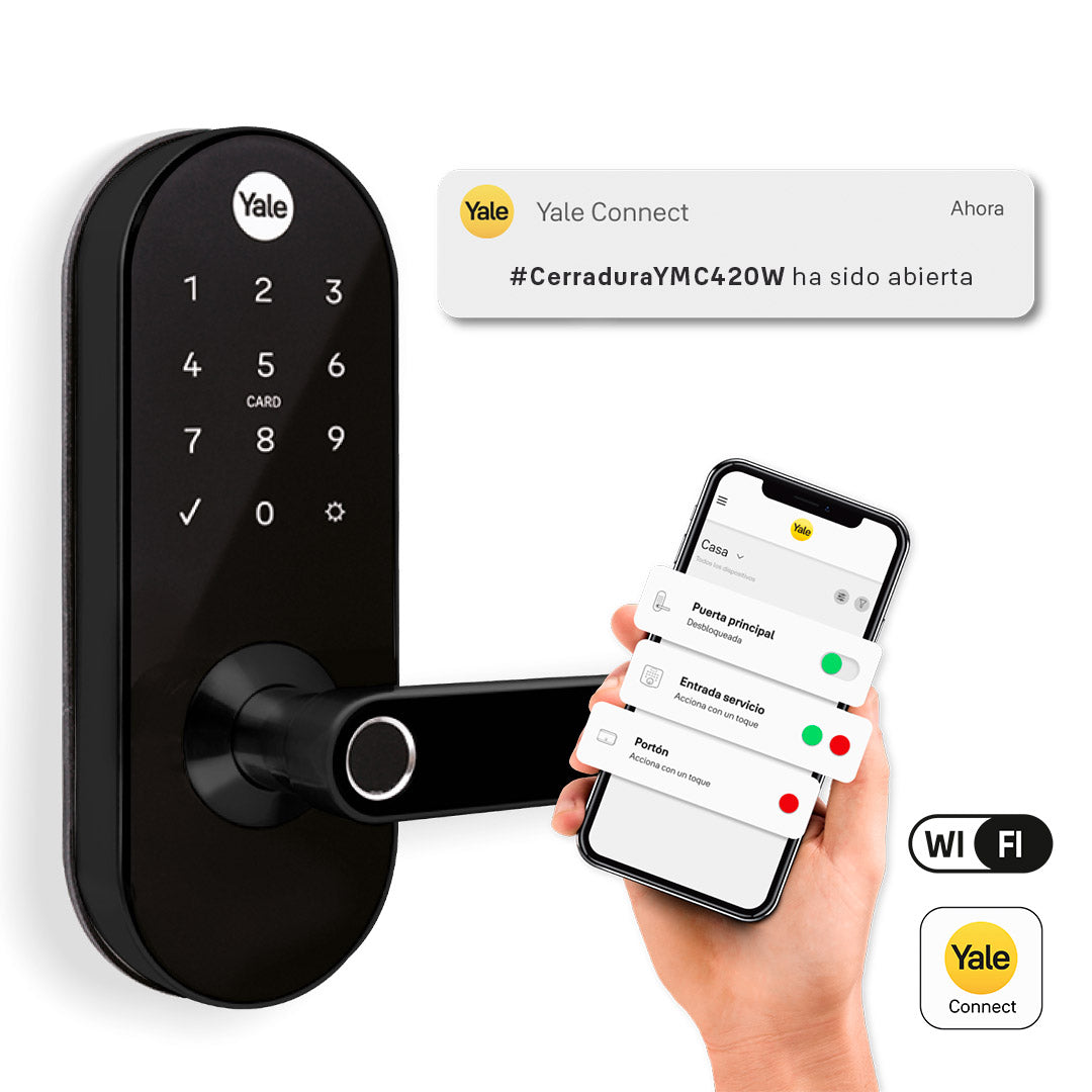 Cerradura Digital Yale YMC420W + Kit Yale Connect - Imagen 1