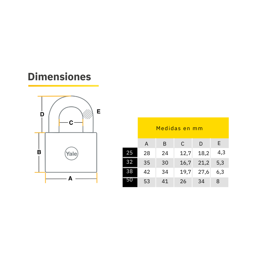 CANDADO SERIE DE ALUMINIO YE3