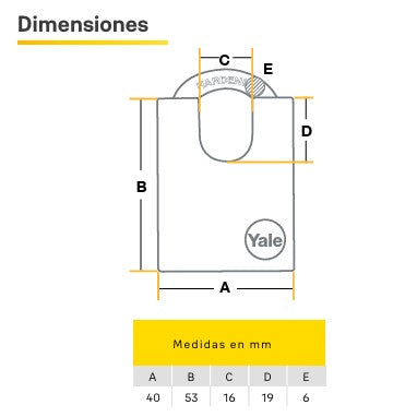 CANDADO Y110 PROTEGIDO 40MMB