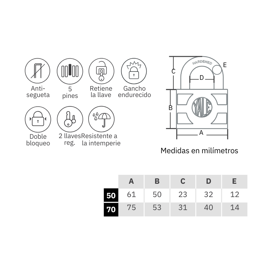 CANDADO SERIE INTEMPERIE ALEMÁN