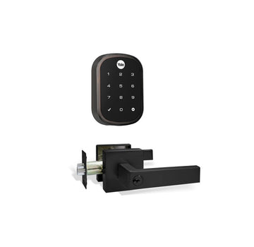 Kit Cerrojo Digital YRD256 Negro Antiguo + Manija Bari Negra - Imagen 1