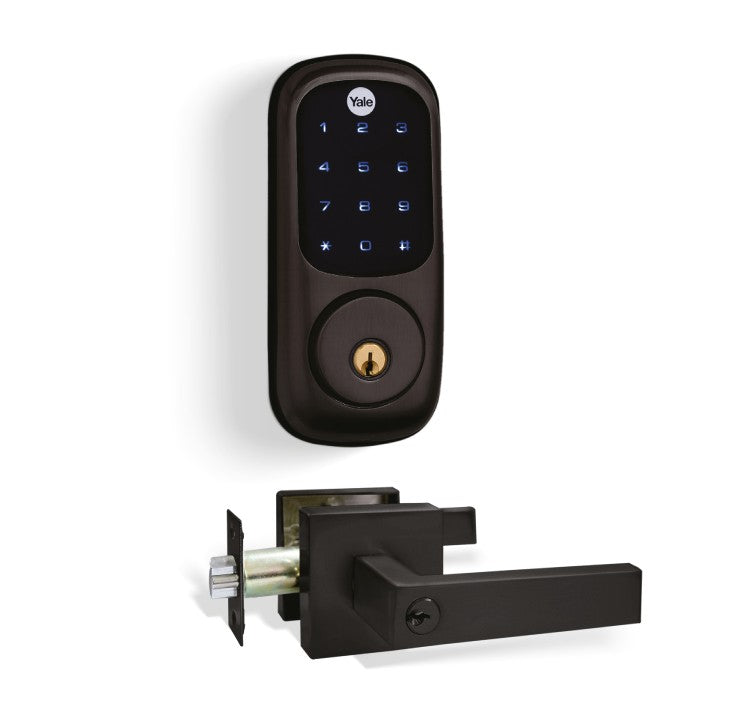 Kit de Cerrojo Digital Yale YRD226 Negro Antiguo + Manija Bari Negra - Imagen 1