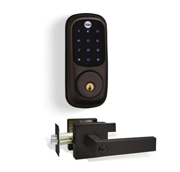 Kit de Cerrojo Digital Yale YRD226 Negro Antiguo + Manija Bari Negra - Imagen 1