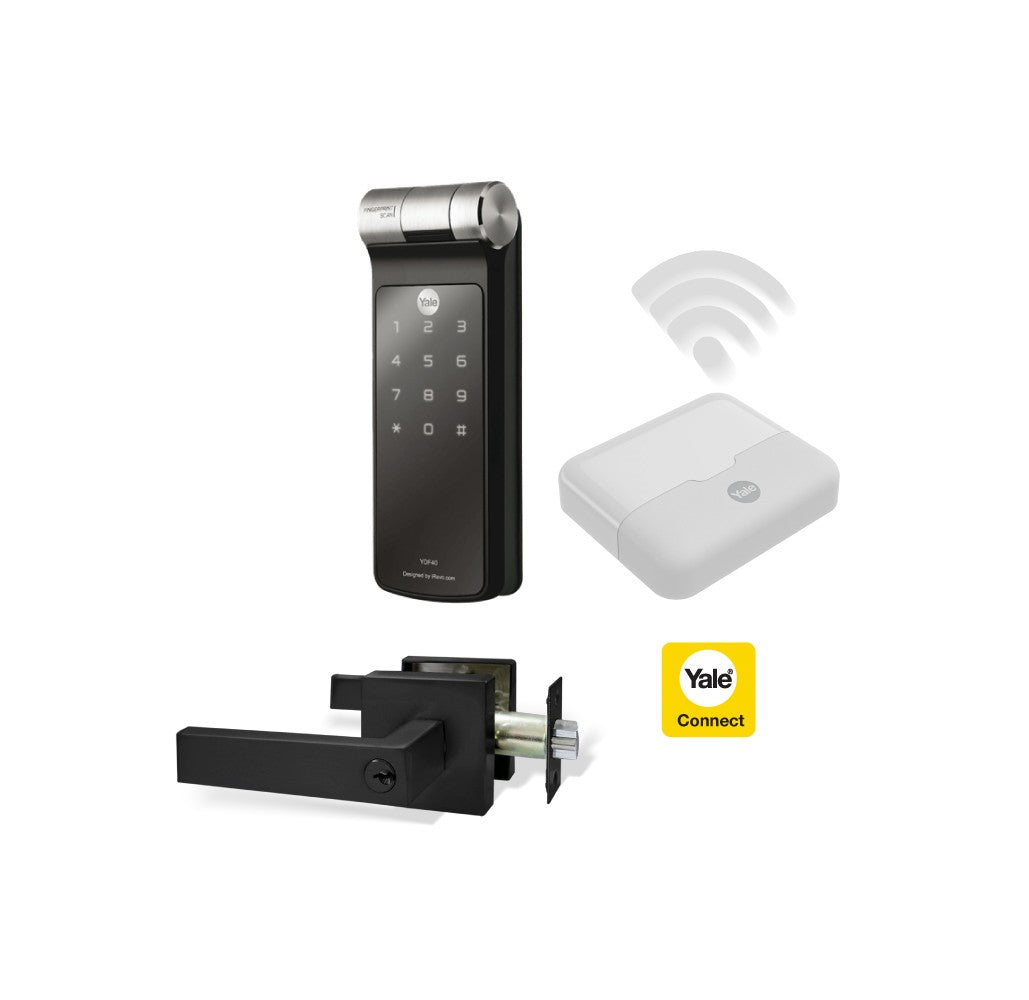Kit de Yale Connect con Cerrojo Digital YDF40 + Manija Bari Negra - Imagen 2