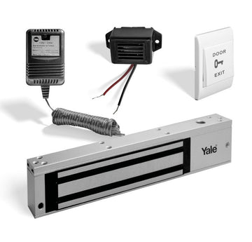 Kit Electroimán 600LB Exteriores + Botón + Buzzer + Transformador - Imagen 1